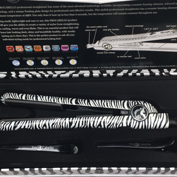 Pro Cabello Other - HP!!  Professional Ceramic Flat Iron Zebra Print